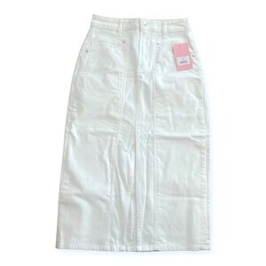 Juicy Couture Womens White Denim Midi Skirt